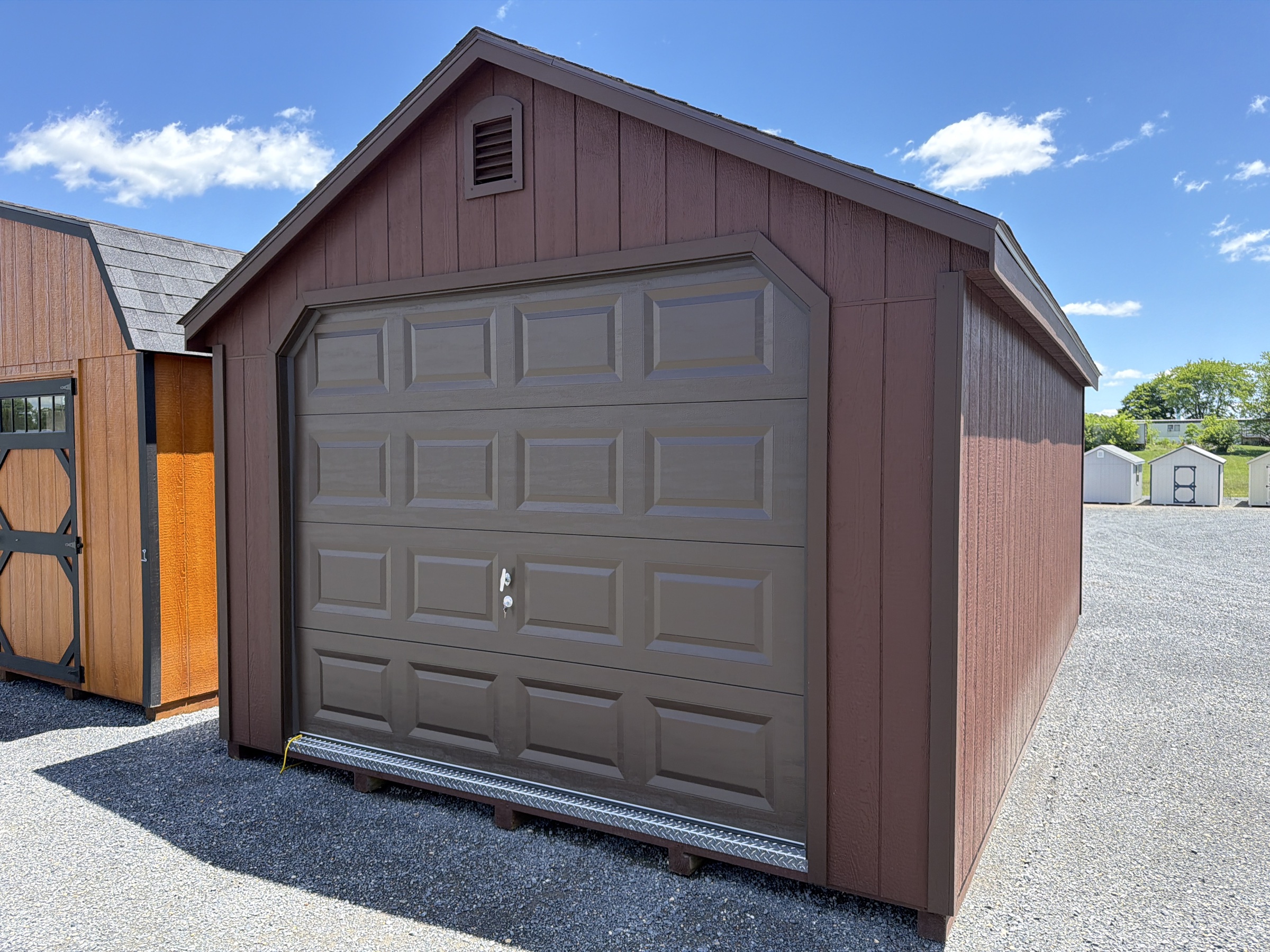 12x20 Garage in Red Mahogany | Shenandoah Sheds